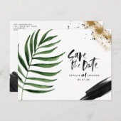 Carte Postale Faire-part Mariage abstrait tropical moderne peint (Devant / Derrière)