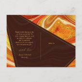 Carte Postale Faire-part Mariage Agate Abstrait Hot Orange ID827 (Dos)