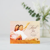 Carte Postale Faire-part Mariage Agate Abstrait Hot Orange ID827 (Debout devant)