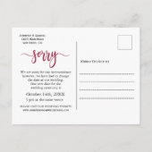 Carte Postale Faire-part Mariage Amour est Patient Reporté Simple Photo (Dos)