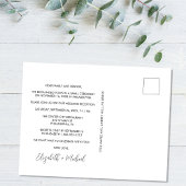 Carte Postale Faire-part Mariage après fuite amoureuse Réception