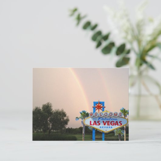 Carte Postale Faire-part Mariage arc-en-ciel Las Vegas (Debout devant)