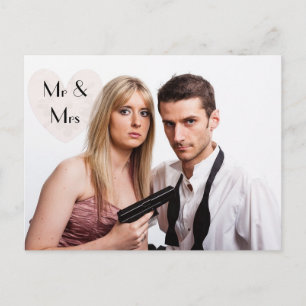 Carte Postale Faire-part Mariage au Fusil  Annonces Humoristiques de Fugue 