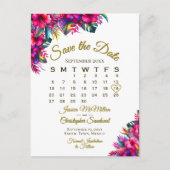 Carte Postale Faire-part Mariage au Jardin Tropical Calendrier d'Enregistre (Devant)