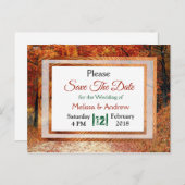 Carte Postale Faire-part Mariage automne feuilles d'automne Enregistrez la  (Devant / Derrière)