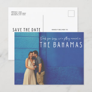 Carte Postale Faire-part Mariage aux Bahamas Photo de Save the Date
