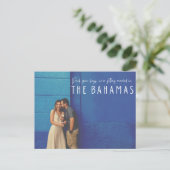 Carte Postale Faire-part Mariage aux Bahamas Photo de Save the Date (Debout devant)