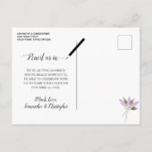 Carte Postale Faire-part Mariage aux lilas rustiques Enregistrez la date Ca (Dos)
