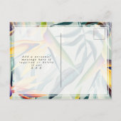 Carte Postale Faire-part mariage aux lumières florales tropicales enregistr (Dos)