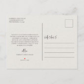 Carte Postale Faire-part Mariage beige neutre intemporel Sauvegarder la dat (Dos)