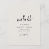 Carte Postale Faire-part Mariage beige neutre intemporel Sauvegarder la dat (Devant)