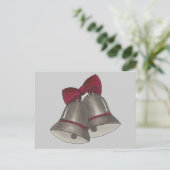 Carte Postale Faire-part Mariage Bell Bells Argent Enregistrer la date Cart (Debout devant)