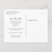 Carte Postale Faire-part Mariage Bois Rustique Pot Mason Teinte Save The Da (Dos)