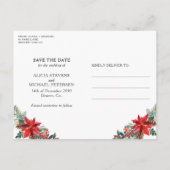 Carte Postale Faire-part Mariage botanique rustique d'hiver enregistrer la  (Dos)