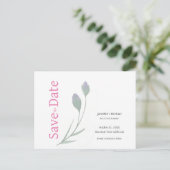 Carte Postale Faire-part Mariage Calligraphie Florale Noir Blanc (Debout devant)