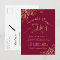 Mariage calligraphié or Enregistrer la date Marron