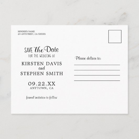 Carte Postale Faire-part Mariage campagnard en bois rustique Enregistrer la (Dos)