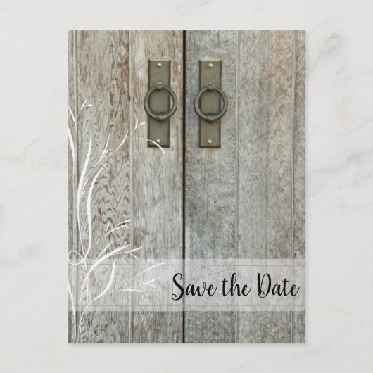 Carte Postale Faire-part Mariage campagnard Portes à Grange Double Enregist (Devant)