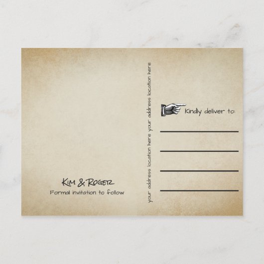 Carte Postale Faire-part Mariage campagnard Rustique Boho Grange Enregistre (Dos)