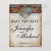 Carte Postale Faire-part Mariage campagnard rustique Grange Enregistrer la  (Devant)