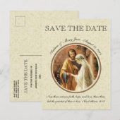 Carte Postale Faire-part Mariage catholique de Mary St Joseph de jeune (Devant / Derrière)