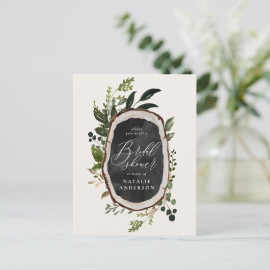 Carte Postale Faire-part Mariage champêtre dans une ferme rustique avec déc (Debout devant)