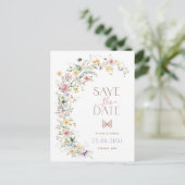 Carte Postale Faire-part Mariage Champêtre de Fleurs Sauvages de Printemps (Debout devant)