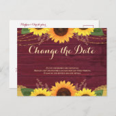 Carte Postale Faire-part Mariage Champêtre en Bourgogne avec Tournesol Repo (Devant / Derrière)