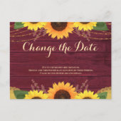 Carte Postale Faire-part Mariage Champêtre en Bourgogne avec Tournesol Repo (Devant)