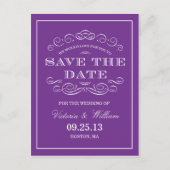 CARTE POSTALE FAIRE-PART MARIAGE CHIC | ANNONCE POUR RÉSERVER LA DATE (Devant)