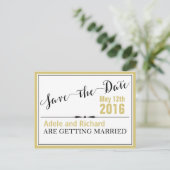 Carte Postale Faire-part Mariage chic moderne Enregistrer la date (Debout devant)