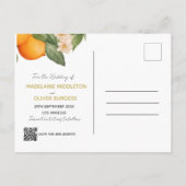 Carte Postale Faire-part Mariage Citrus Oranges Superposition Enregistrer l (Dos)