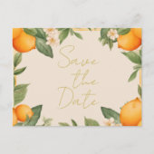 Carte Postale Faire-part Mariage Citrus Oranges Superposition Enregistrer l (Devant)