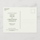 Carte Postale Faire-part Mariage Classiquement Élégant avec une Bordure Flo (Dos)