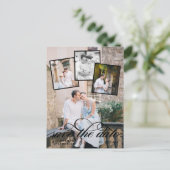 Carte Postale Faire-part Mariage Collage Photo Romantique Écriture Noire (Debout devant)