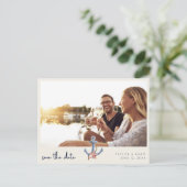 Carte Postale Faire-part Mariage côtier de la mer Photo Enregistrer la date (Debout devant)