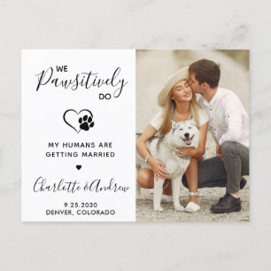 Carte Postale Faire-part Mariage d'animaux de compagnie moderne Photo de ch