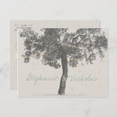Carte Postale Faire-part Mariage dans l'arbre rustique Enregistrer les cart (Devant / Derrière)