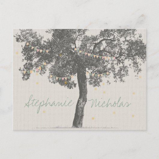 Carte Postale Faire-part Mariage dans l'arbre rustique Enregistrer les cart (Devant)