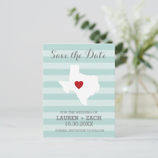 Carte Postale Faire-part Mariage dans l'État d'origine Enregistrer la date (Debout devant)