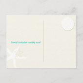 Carte Postale Faire-part Mariage d'Aqua Ivory Tan Beach Photo Enregistrer l (Dos)