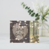 Carte Postale Faire-part Mariage d'arbre cardiaque sculpté | Enregistrer la (Debout devant)