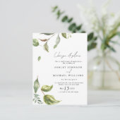 Carte Postale Faire-part Mariage Date Changement de plans Aquarelle Script (Debout devant)