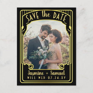 Carte Postale Faire-part Mariage Date limite à retenir Photo vintage noir A
