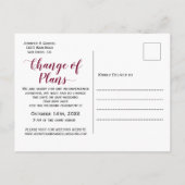 Carte Postale Faire-part Mariage Date reportée Marine Bourgogne Florale (Dos)