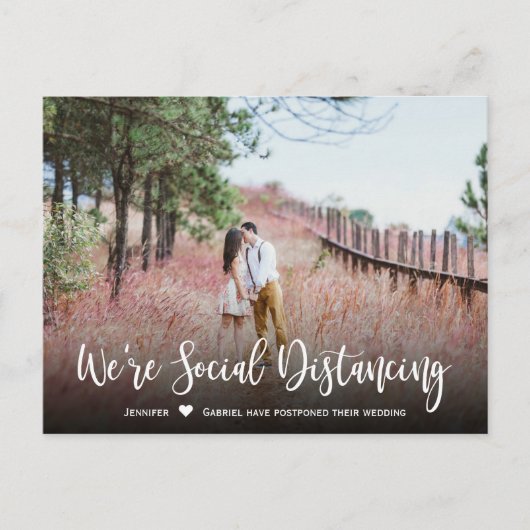 Carte Postale Faire-part Mariage Date reportée Photo simple (Devant)