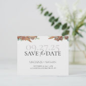 Carte Postale Faire-part Mariage d'automne à feuillage moderne, save the da (Debout devant)