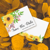 Carte Postale Faire-part Mariage de automne de tournesol jaune Enregistrer