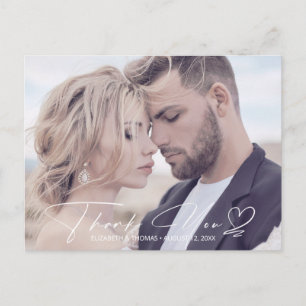 Carte Postale Faire-part Mariage de calligraphie Merci Mauve ID771