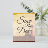 Carte Postale Faire-part Mariage de campagne à moulin rustique Save The Dat (Debout devant)